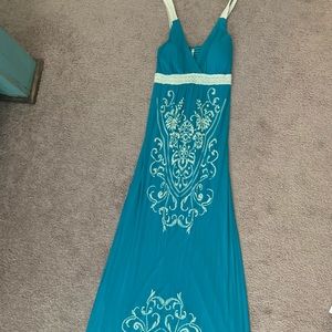 Turquoise maxi dress. Size small